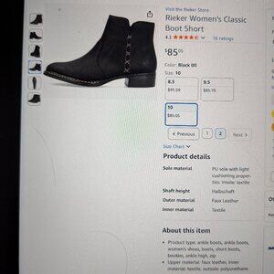 Rieker black booties, size 10, NEVER WORN